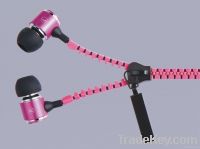 zipper earphones pink design