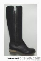 women genuine leather flat boot