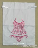 Hand embroidered travel and underwear bag