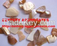 Polished mother of pearl aggregates