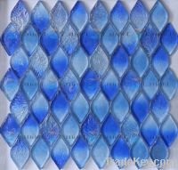 Leaf Shape Iridescent Mosaic Blue