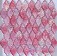 Leaf Shape Iridescent Mosaic Pink/Red