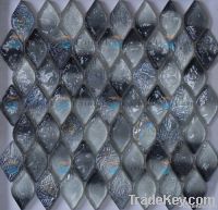 Leaf Shape Iridescent Mosaic Black/Grey