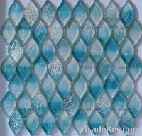 Leaf Shape Iridescent Mosaic Blue