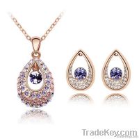 Gold Plated Noble Crystal Jewelry Sets