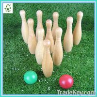 Natural Rubber Wood Bowling Pins and Bowling Balls
