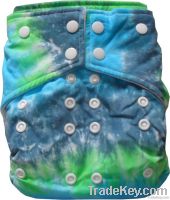 One size pocket diaper with 2inserts, Printed cotton Baby cloth diaper
