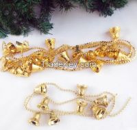 A string of decorative Christmas bells about 1.3 meter length PVC JingLing bells for christmas tree and showcase decoration