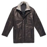 Fashion outwear mens leather trench coat