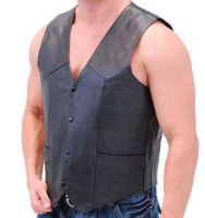 denim and leather motorcycle vest