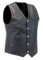 leather cut vest