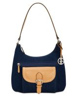 2018 new blue   leather hand bag