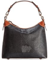 black and white leather hobo bag