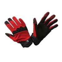 new red   leather cycling gloves