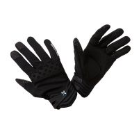 black   leather cycling gloves