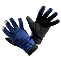 new  black and blue  leather cycling gloves