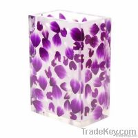 Vase Resin Hand Cast  : Orchid Petals Embed