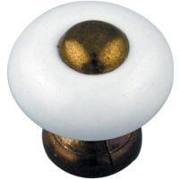 CUPBOARD KNOB / CERAMIC KNOB /WITH OR WITHOUT GOLD RING AND WITH OR WITHOUT GOLD PLATE CUPBOARD KNOB / WHITE, BLACK FINISH KNOB