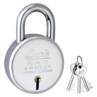 HARDENED SHACKLE STEEL PAD LOCK / ROUND BCP / DOUBLE LOCK / STEEL BODY PAD LOCK / PAD LOCK WITH THREE KEYS / LINK BRAND