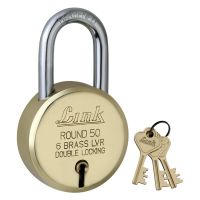 Brass Double Locking Pad lock 6/7 Brass LVR / Hardened Shackle / Brass Body Pad Lock / Lock with 3 Keys / link brand Pad lock
