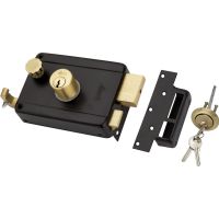 Pin Cylindrical Rim Lock / Door lock / Both Side Key / PC, Antique & Ivory finish / 25000 Key Combination / link brand