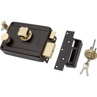 One Side Key & One Side Knob/ Pin Cylindrical Rim Lock /Door lock / Antique & Ivory finish / 25000 Key Combination/ link brand