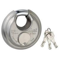 Stainless steel Disc lock / Hardened Shackle / SS Body 70mm Disc Lock / Lock with 3 Hi-Tech Keys / link brand Disc lock