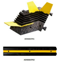 CABLE PROTECTOR / RUBBER OUTDOOR EVENTS CABLE RAMP / YELLOW AND BLACK RUBBER CABLE TRAY / CABLE PROTECTION RUBBER MOBILE COVER