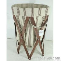 laundry hamper&wooden storage basket