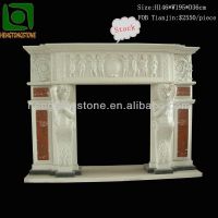 Hand Carved Figure Marble Fireplace Mantel