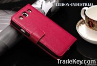 high quality leather wallet phone case for i9300
