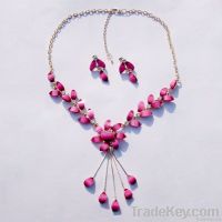 New fashion Colorful resin Alloy Pendant Necklace Jewerly sets