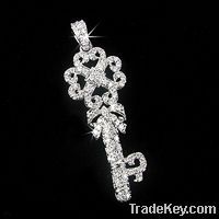 sterling silver charms pendant with CZ rhodium plating