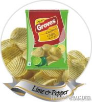 Crinkled Cassava Chips - Lime & Pepper