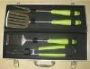 4pcs of bbq tools set with plastic handle