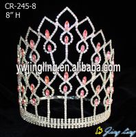 Hot sell colored rhinestone pageant crown