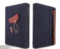 2013 fashion case for ipad 2/3/4 with fine jeans and Genius leather 