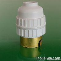 B22 200 White Lamp Holder with Aluminium Ring