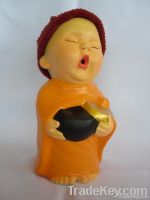 Small Ceramic monk, as a piggy bank