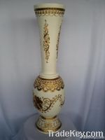 Wood vase height 77 cm