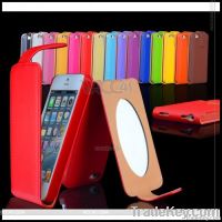 Up and Down PU Leather Case with mirror for the iPhone 5