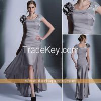 beautiful mermaid prom dresses grey sheath scoop neckline tea length groom dresses 6066