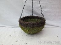 Garden moss basket and moss hanging basket, moss planter, woven basket