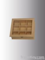 wood tea box with compartments