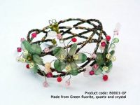 Three Green Fluorite Flower Bracelet