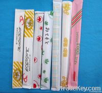 Chinese disposable bamboo chopsticks in full paper sleeve