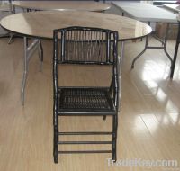Rattan and Bamboo Folding Chair