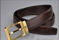 golden buckle men's leather belt