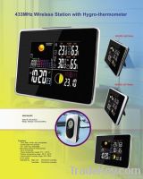 433 mhz wireless weather station clock with hygro-thermometer