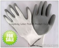 13 gauge white polyester liner coated with gray nitrile